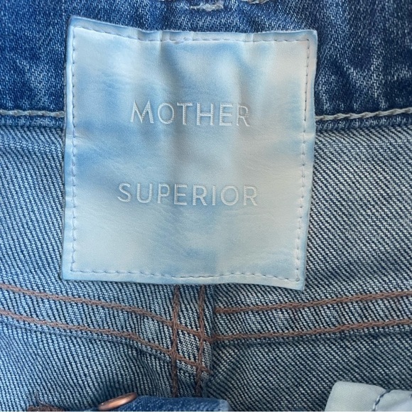 Mother Denim Superior The Tomcat Patchwork Jeans Kneeling on Stones - Picture 4 of 7